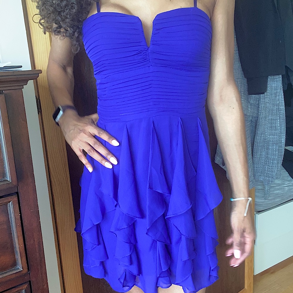 Hailey Logan blue  mini dress ruffles